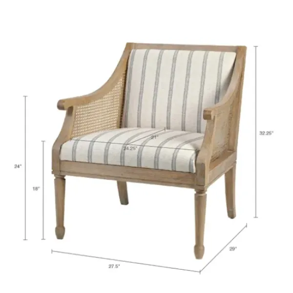 Accent Chairs-Kirkland's Home Isla Martha Stewart Accent Chair Ivory/Blue