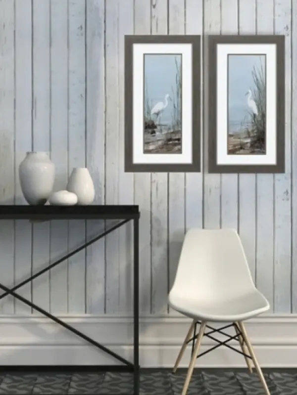 Framed Art-Kirkland's Home Island Egret Framed Art Prints, Set Of 2 Blue/White/Brown