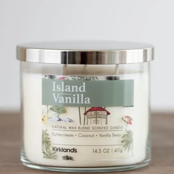 Candles-Kirkland's Home Island Vanilla Triple Wick Jar Candle White