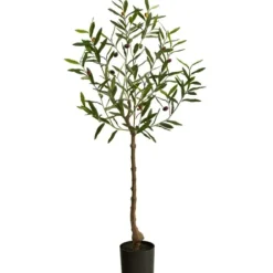 Trees & Topiaries-Kirkland's Home Italian Olive Tree In Black Nursery Planter, 4 Ft.