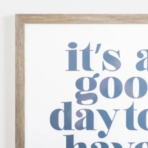 Wall Quotes & Signs-Kirkland's Home It'S A Good Day Framed Canvas Plaque White/Blue