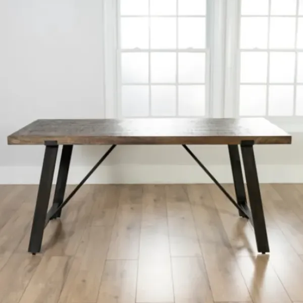 Dining Tables-Kirkland's Home Ivan Wood And Metal Dining Table Brown/Black