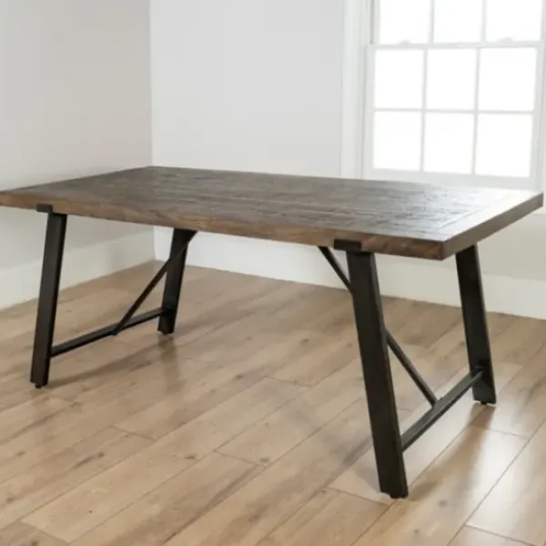 Dining Tables-Kirkland's Home Ivan Wood And Metal Dining Table Brown/Black