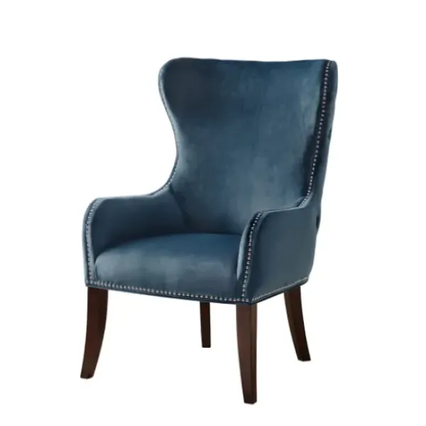Accent Chairs-Kirkland's Home Ivey Button Tufted Accent Chair Blue