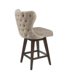 Bar Stools & Counter Height Stools-Kirkland's Home Ivey High Wingback Swivel Counter Stool Brown