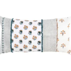 Pillows-Kirkland's Home Ivory & Multicolor Botanical Lumbar Pillow Ivory/Multi