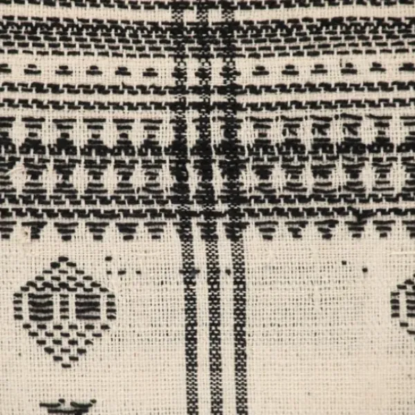Pillows-Kirkland's Home Ivory And Black Boho Stripes Lumbar Pillow Ivory/Black