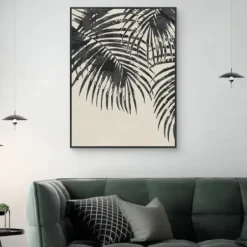 Canvas Art-Kirkland's Home Ivory And Black Palms Canvas Art Print Black/Tan