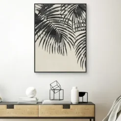 Canvas Art-Kirkland's Home Ivory And Black Palms Canvas Art Print Black/Tan
