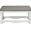 Benches & Ottomans-Kirkland's Home Ivory And Gray Wooden Upholstered Bench Ivory/Gray