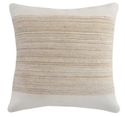Pillows-Kirkland's Home Ivory Border Natural Close Woven Jute Pillow Ivory/Tan