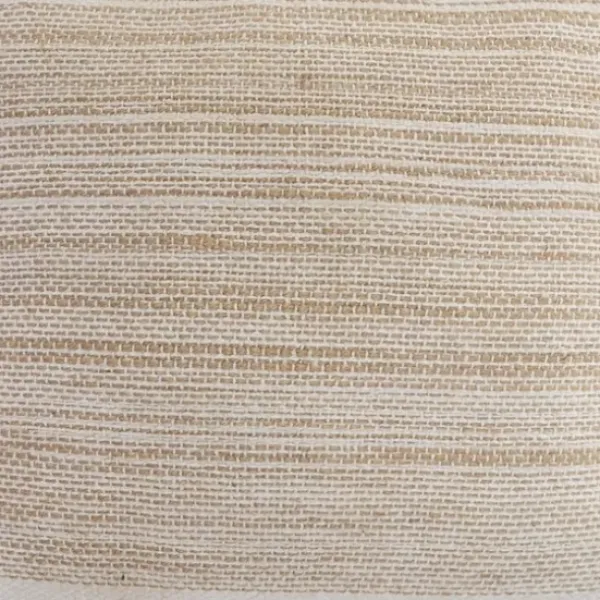 Pillows-Kirkland's Home Ivory Border Natural Close Woven Jute Pillow Ivory/Tan