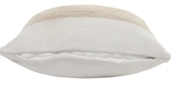 Pillows-Kirkland's Home Ivory Border Natural Close Woven Jute Pillow Ivory/Tan