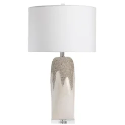 Table Lamps-Kirkland's Home Ivory Ceramic Textured Base Table Lamp White