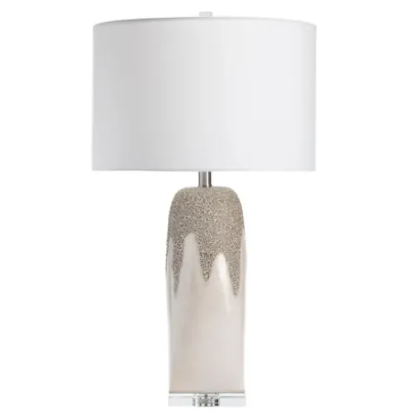 Table Lamps-Kirkland's Home Ivory Ceramic Textured Base Table Lamp White
