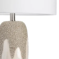 Table Lamps-Kirkland's Home Ivory Ceramic Textured Base Table Lamp White