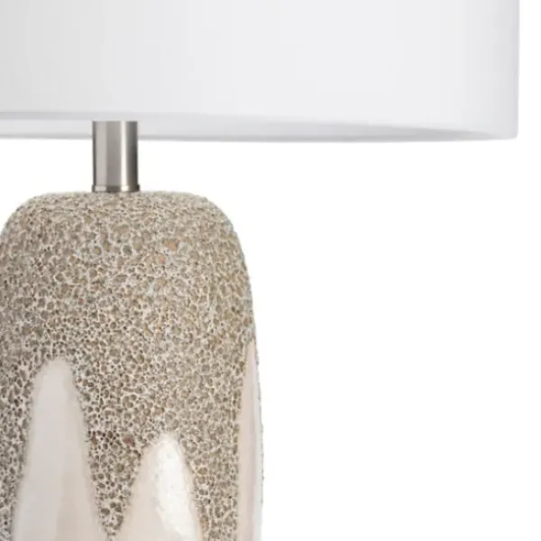 Table Lamps-Kirkland's Home Ivory Ceramic Textured Base Table Lamp White