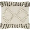 Pillows-Kirkland's Home Ivory Diamond Woven Textured Polyester Pillow