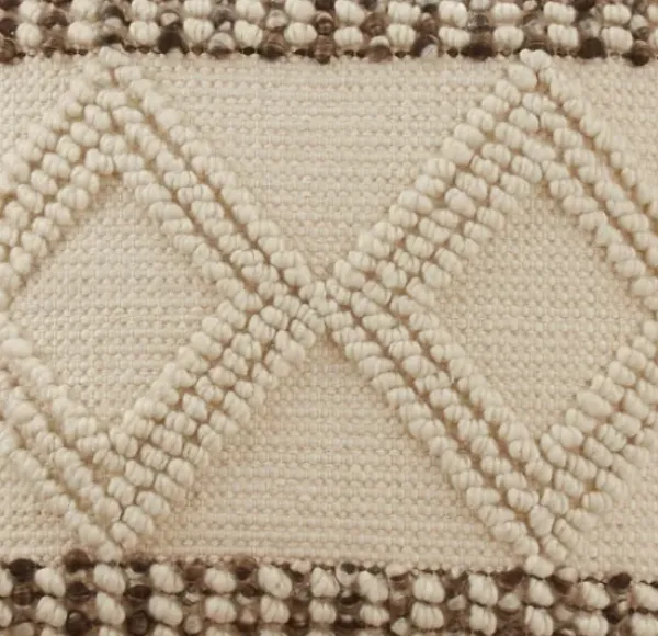 Pillows-Kirkland's Home Ivory Diamond Woven Textured Polyester Pillow