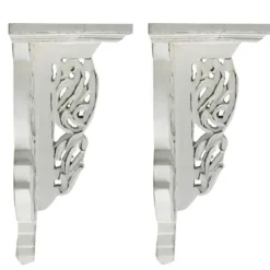 Shelves-Kirkland's Home Ivory Distressed Carved 2-Pc. Wall Shelf Set