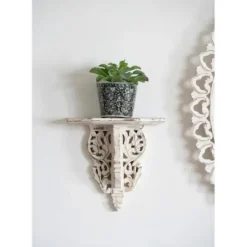 Shelves-Kirkland's Home Ivory Distressed Carved 2-Pc. Wall Shelf Set