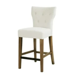 Bar Stools & Counter Height Stools-Kirkland's Home Ivory Harrison Tufted Counter Stool White