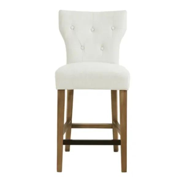 Bar Stools & Counter Height Stools-Kirkland's Home Ivory Harrison Tufted Counter Stool White