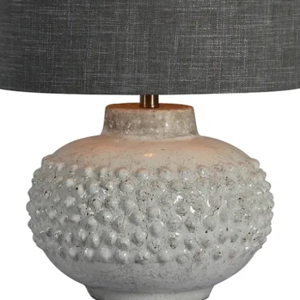 Table Lamps-Kirkland's Home Ivory Hobnail Table Lamp Gray