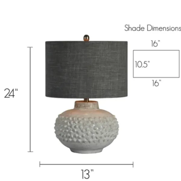 Table Lamps-Kirkland's Home Ivory Hobnail Table Lamp Gray