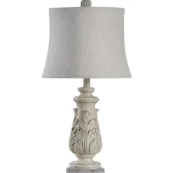 Table Lamps-Kirkland's Home Ivory Leaf Scroll Table Lamp White