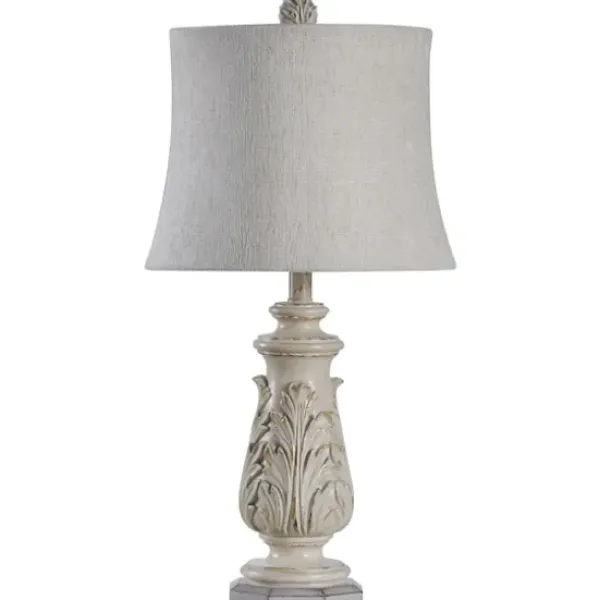 Table Lamps-Kirkland's Home Ivory Leaf Scroll Table Lamp White