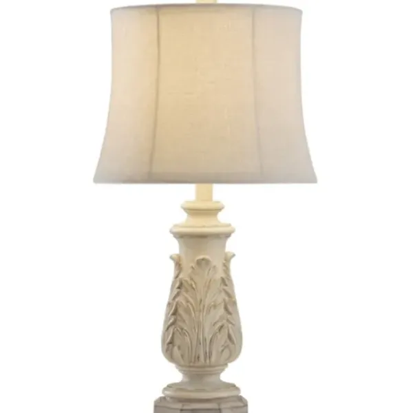 Table Lamps-Kirkland's Home Ivory Leaf Scroll Table Lamp White