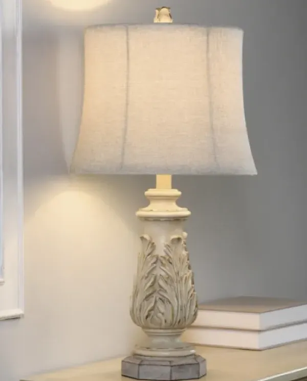 Table Lamps-Kirkland's Home Ivory Leaf Scroll Table Lamp White
