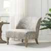 Accent Chairs-Kirkland's Home Ivory Medallion Wide Frame Slipper Accent Chair White/Blue/Brown