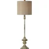 Buffet Lamps-Kirkland's Home Ivory Resin Distressed Traditional Buffet Lamp Tan