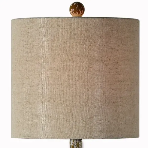 Buffet Lamps-Kirkland's Home Ivory Resin Distressed Traditional Buffet Lamp Tan