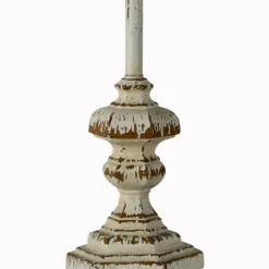 Buffet Lamps-Kirkland's Home Ivory Resin Distressed Traditional Buffet Lamp Tan