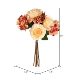 Stems & Bouquets-Kirkland's Home Ivory Rose And Blush Hydrangea Stems, Set Of 2 Ivory/Pink