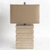 Table Lamps-Kirkland's Home Ivory Square Tiered Table Lamp Tan