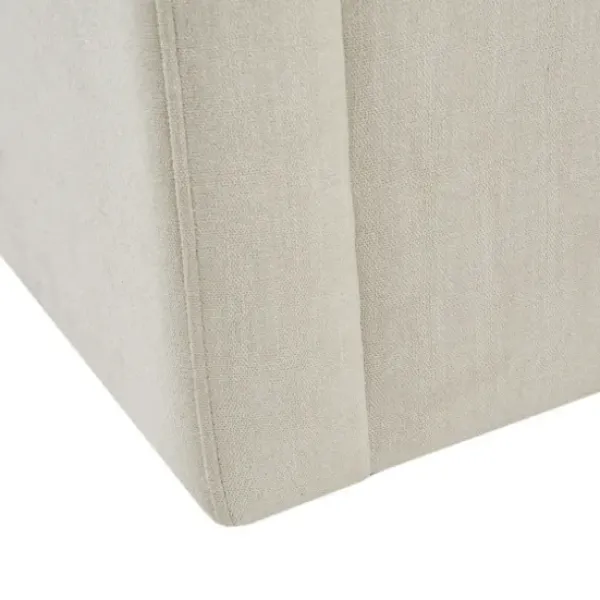 Accent Chairs-Kirkland's Home Ivory Upholstered Low Back Swivel Accent Chair White