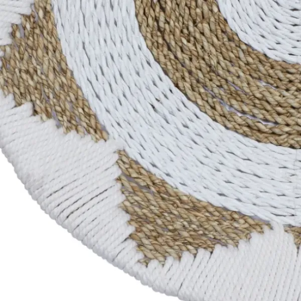 Wall Plaques-Kirkland's Home Ivory Woven Cotton Round 3-Pc. Wall Decoration White/Tan
