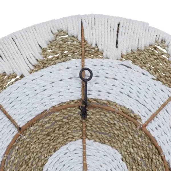Wall Plaques-Kirkland's Home Ivory Woven Cotton Round 3-Pc. Wall Decoration White/Tan