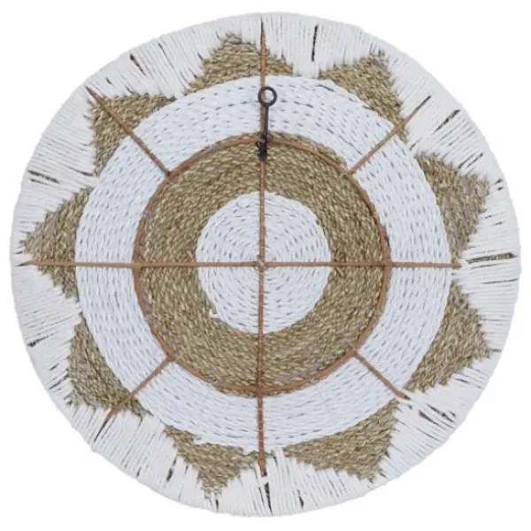 Wall Plaques-Kirkland's Home Ivory Woven Cotton Round 3-Pc. Wall Decoration White/Tan