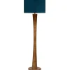 Floor Lamps-Kirkland's Home Janis Bronze And Teal Velvet Floor Lamp Blue