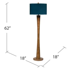 Floor Lamps-Kirkland's Home Janis Bronze And Teal Velvet Floor Lamp Blue