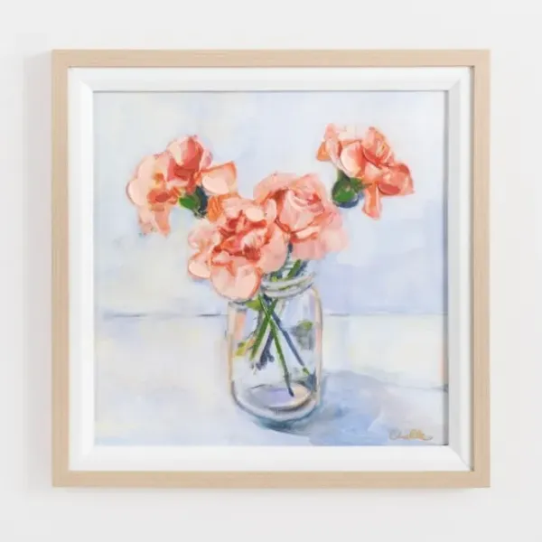 Framed Art-Kirkland's Home January Carnation Framed Art Print Pink/Orange/Gray