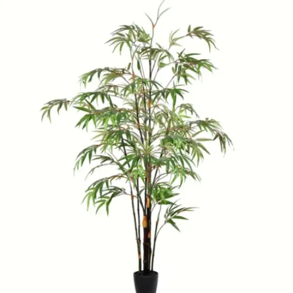 Trees & Topiaries-Kirkland's Home Japanese Bamboo Tree In Black Planter, 5 Ft.