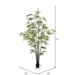 Trees & Topiaries-Kirkland's Home Japanese Bamboo Tree In Black Planter, 6 Ft.