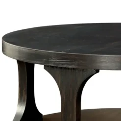 Coffee Tables-Kirkland's Home Jarrod Antique Wood Grain Shelf Coffee Table Black