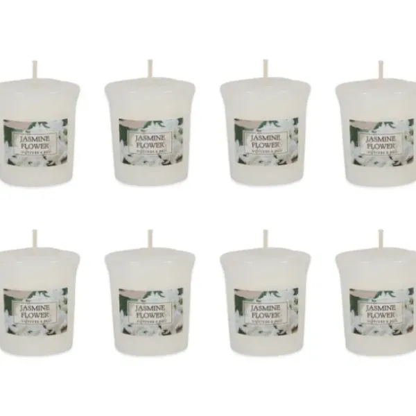 Candles-Kirkland's Home Jasmine Flower Votive Candles, Set Of 8 White